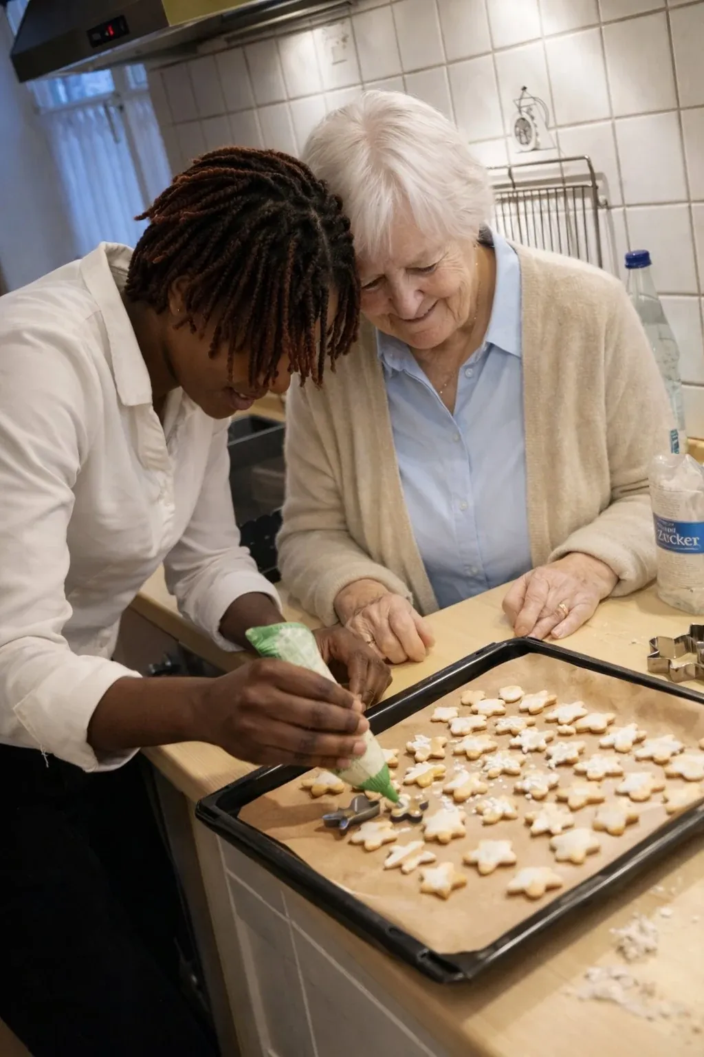 Gscheidhelfer Betreuerin kocht gemeinsam mit Seniorin